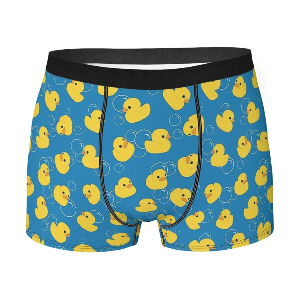 Cute Yellow Rubber Duck Pattern  Underpants Cotton Panties Male Underwear Ventilate Shorts Boxer Briefs