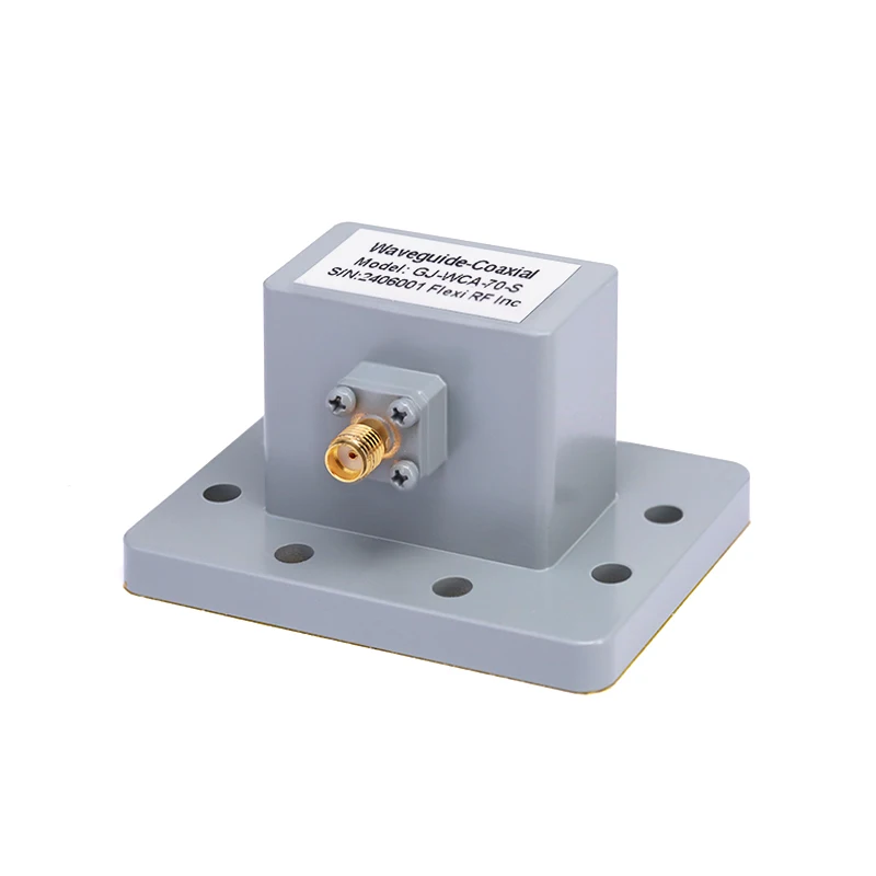 WR-137 to SMA Female Right Angle Waveguide to Coax Adapters with UDR70 Flange, 5.38 - 8.17GHz