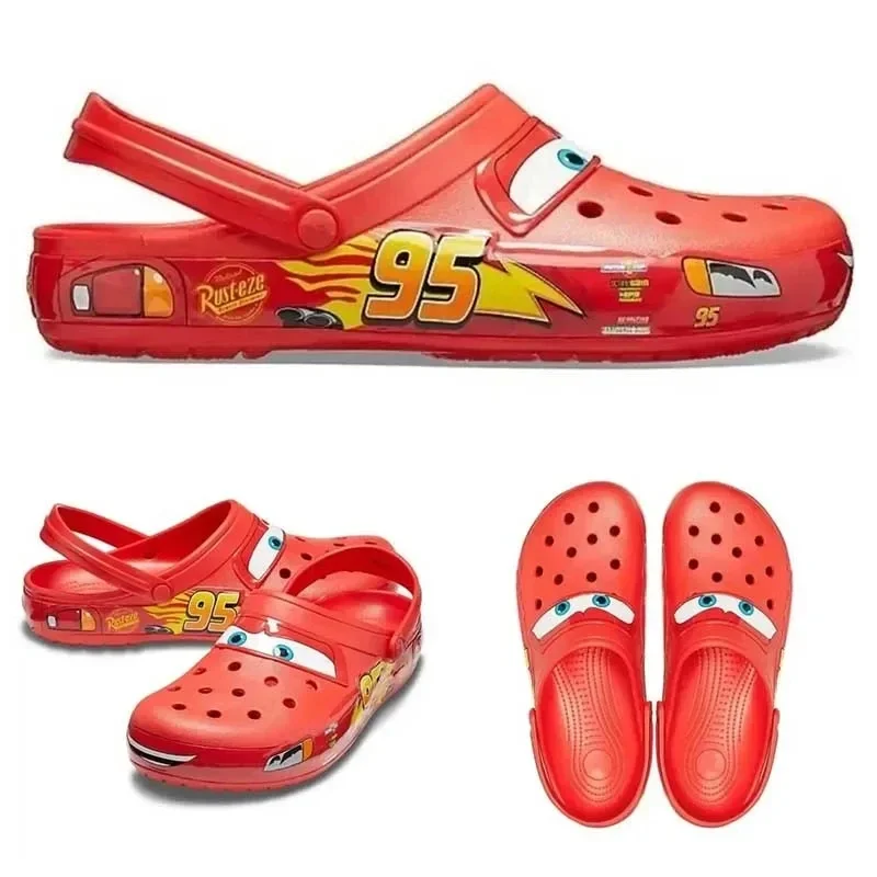 Cartoon Disney Lightning Mcqueen Cro Waterproof slippers Non-slip slippers Sandals  Cartoon animation around cs shoes gift