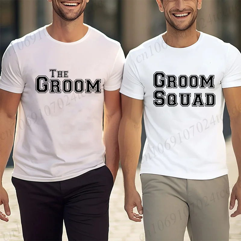 Groom Squad Graphic Tee, Team Groom Wedding Shirt, Single Farewell Bachelor Stag Party Clothing for Men, Best Man T-shirt