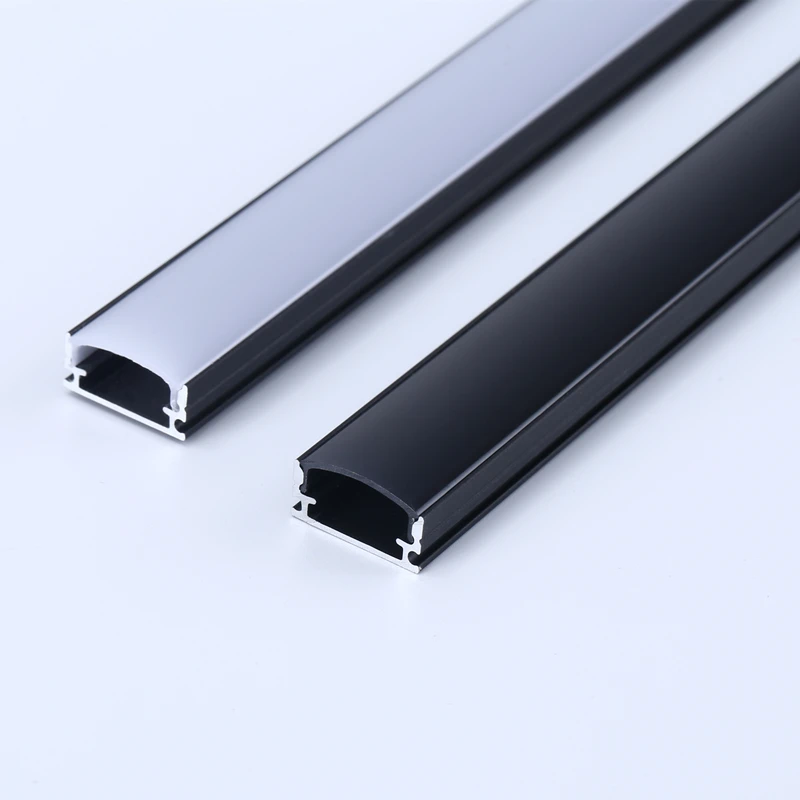 75Pcs/Lot 2m U/V LED Aluminum Profile Recessed Frameless Channel Milky Cover Black for Cabinet LED Line Bar Strip Lights