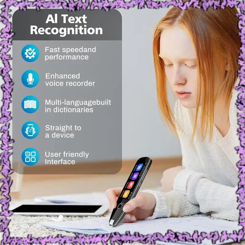 SCLL-Translation Pen Reading Tool, Text To Speech Scanning Reading Pen, Smart Pen With Voice And Photo Translation