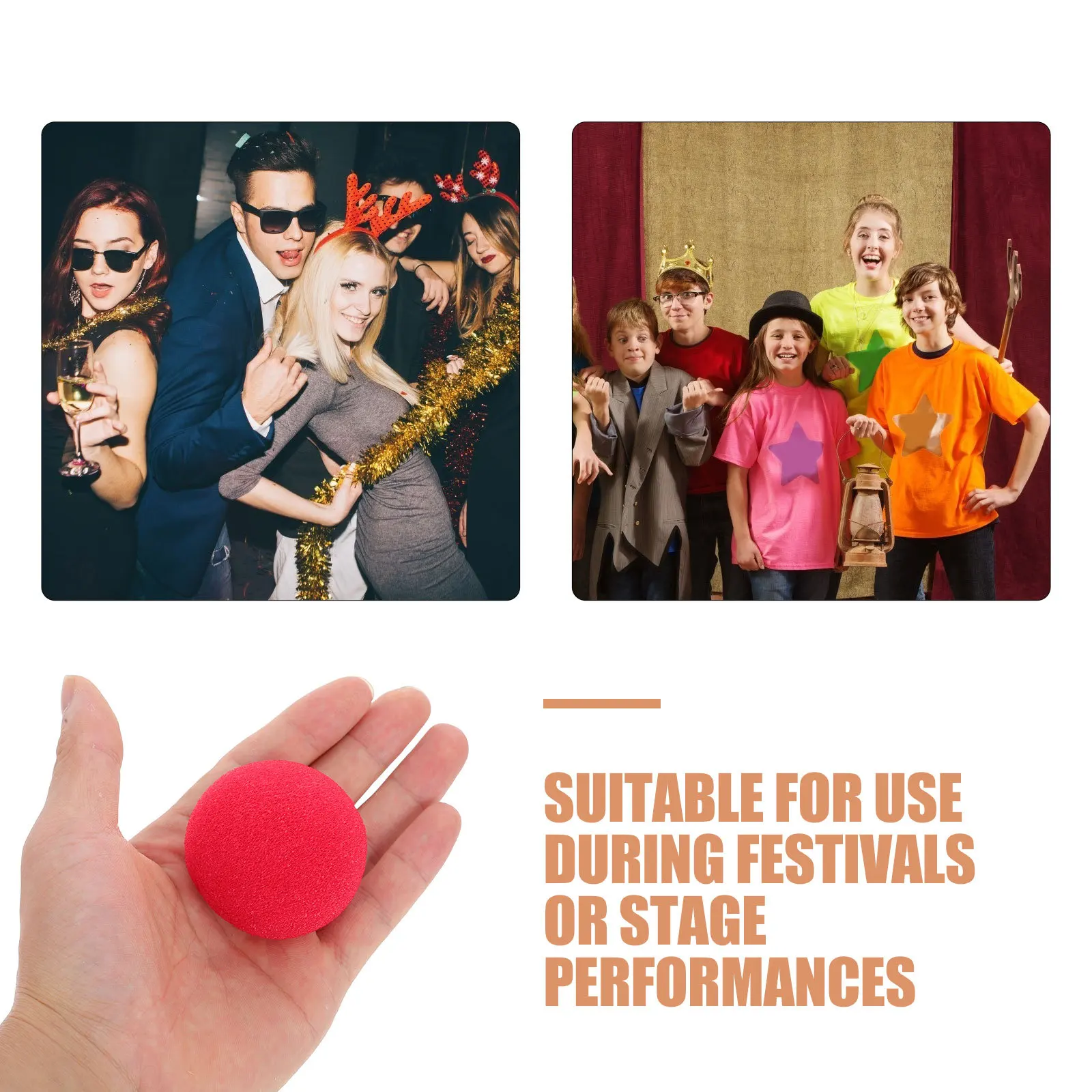 Red Clown Nose Accessory for Party Decor Carnival Costume Performance Prop Christmas Decoration Fun Gift Unisex