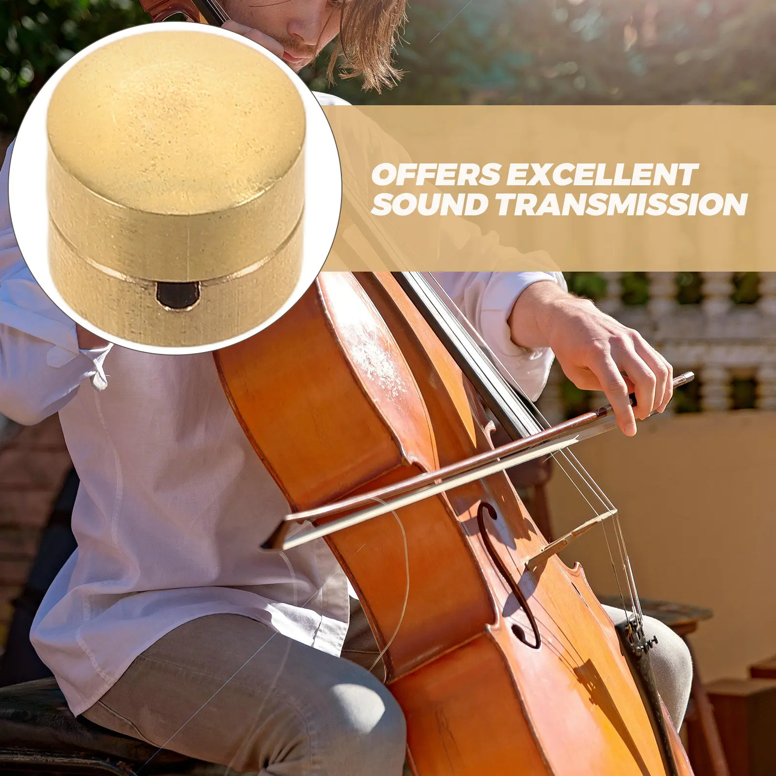 Brass Wolf Tone Cello Mute Cylindrical Shape Ensures Quick Secure Fit Eliminates Disruptive Vibrations Improves Playing
