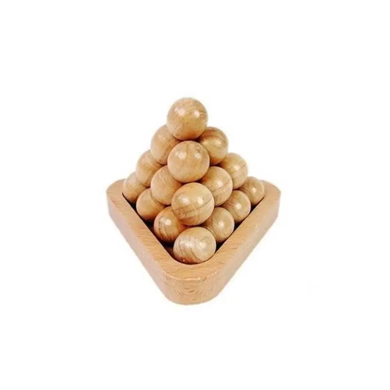 

Intelligence Pyramid-shaped Wooden Beads Brain Teasers 3D Logic Mind Puzzle Game