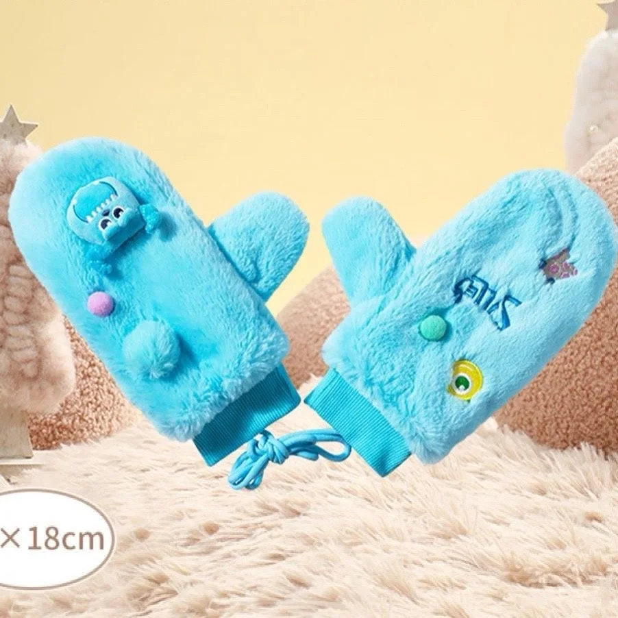 ディズニー モンスターズユニバーシティ ジェームズ・P・サリバン ソフトぬいぐるみ ハンギングネックグローブ 冬用 厚手 暖かい 防風 友人へのギフト