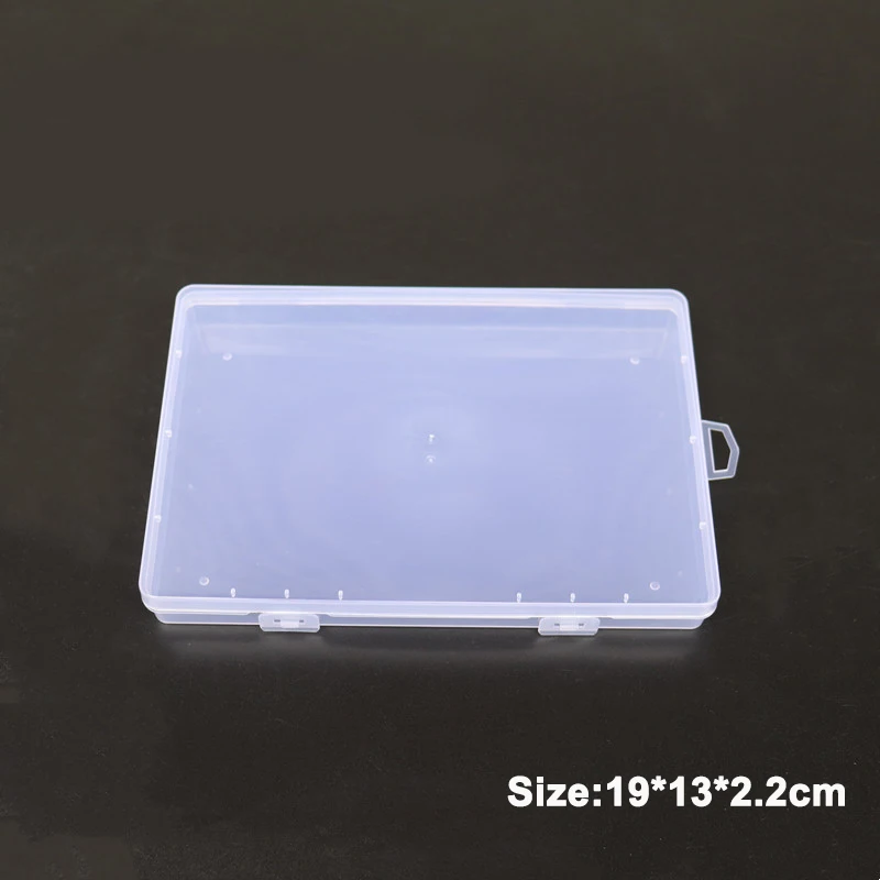 5pcs Clear Flip Plastic Box Organizer Case 19*13*2.2cm Empty Storage Container Jewelry Boxes Small Business Wholesale Supplier