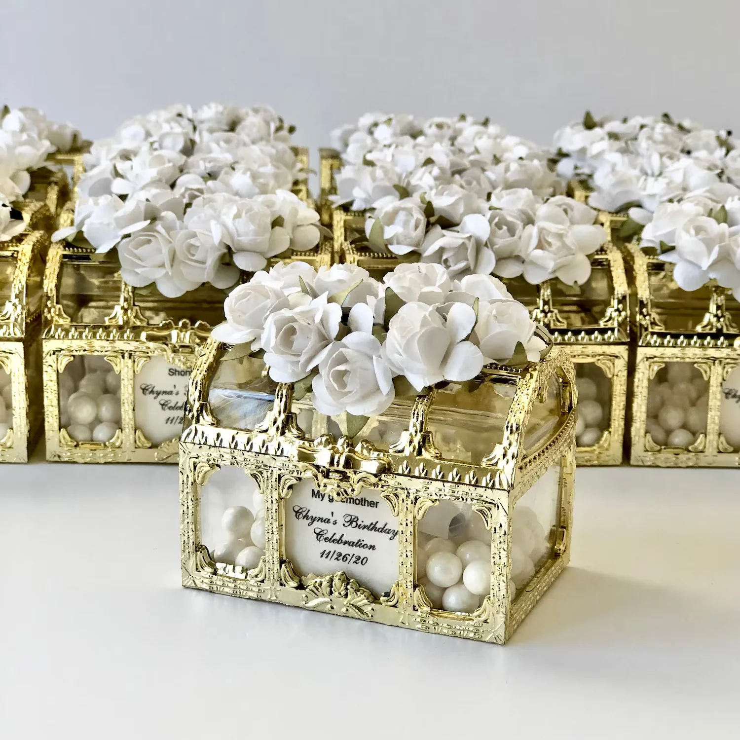 Handcrafted Box Vintage Treasure Chest Storage Box Transparent Pirate Candy Jewelry Display Box for Wedding Party Birthday