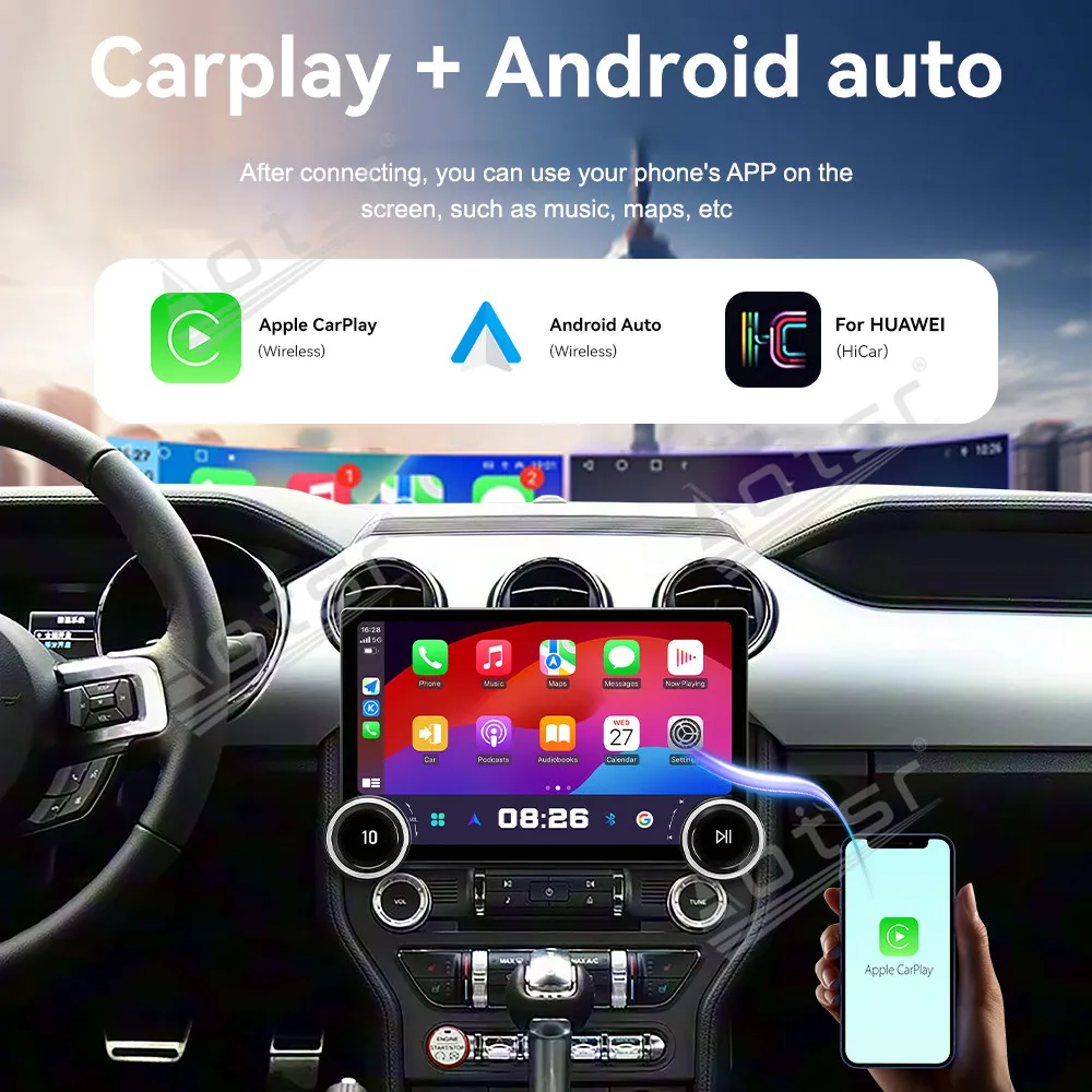 

Автомагнитола Android 15 с 11,5-дюймовым сенсорным экраном для Ford Mustang MK6 S550 2015-2019, мультимедийный видеоплеер, GPS-навигация, Carplay, DSP