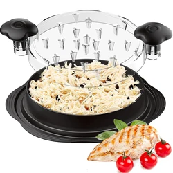 Chicken Shredder Meat Breast Shredding Tool Handheld Twist Pork Beef Mincing Grinder Machine with Transparent Non-slip Lid