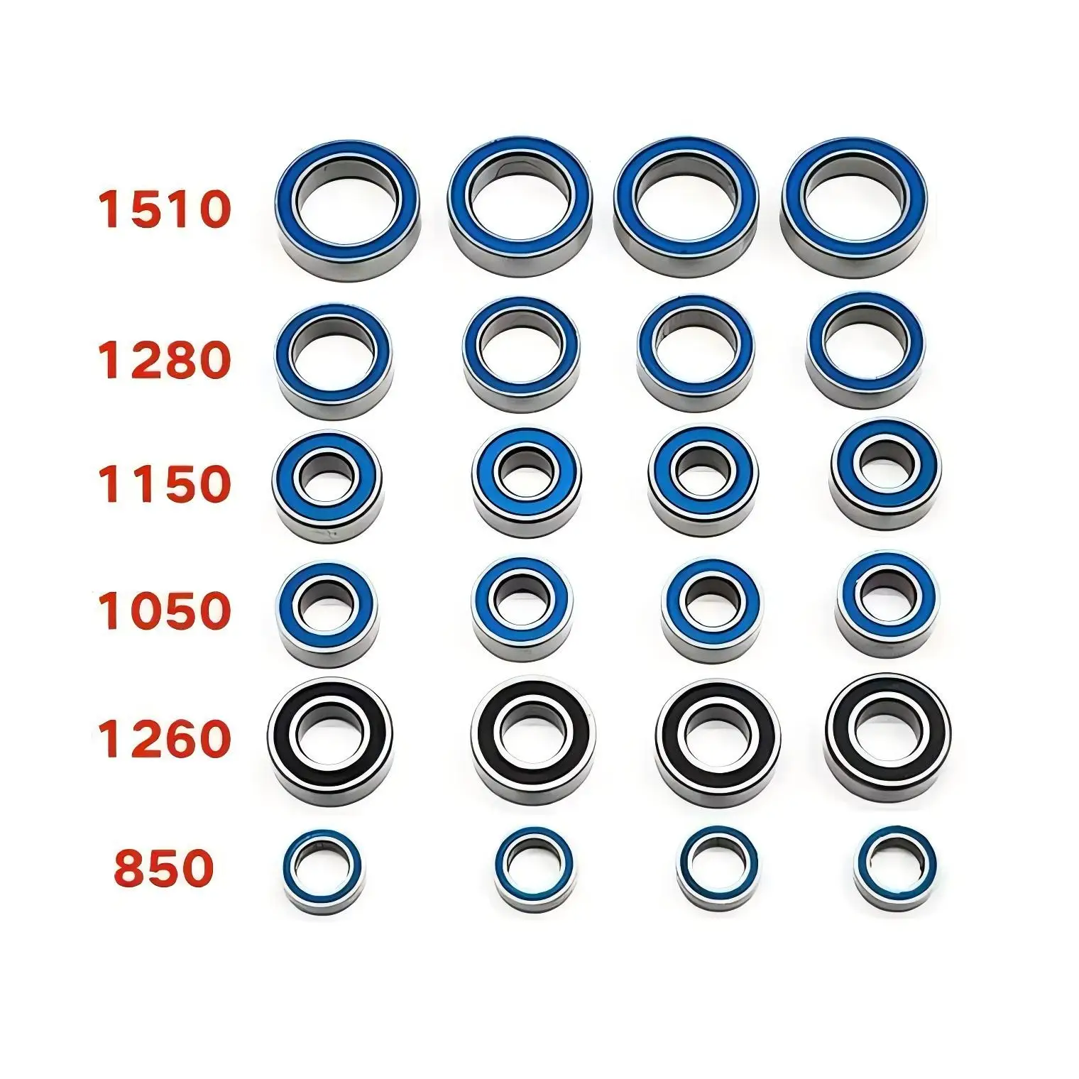 TAMIYA TT01 TT02 CC01 Upgrade Rubber Sealed Bearings - Dustproof Waterproof Full Car Bearing Kit for RC Car Upgrade Parts