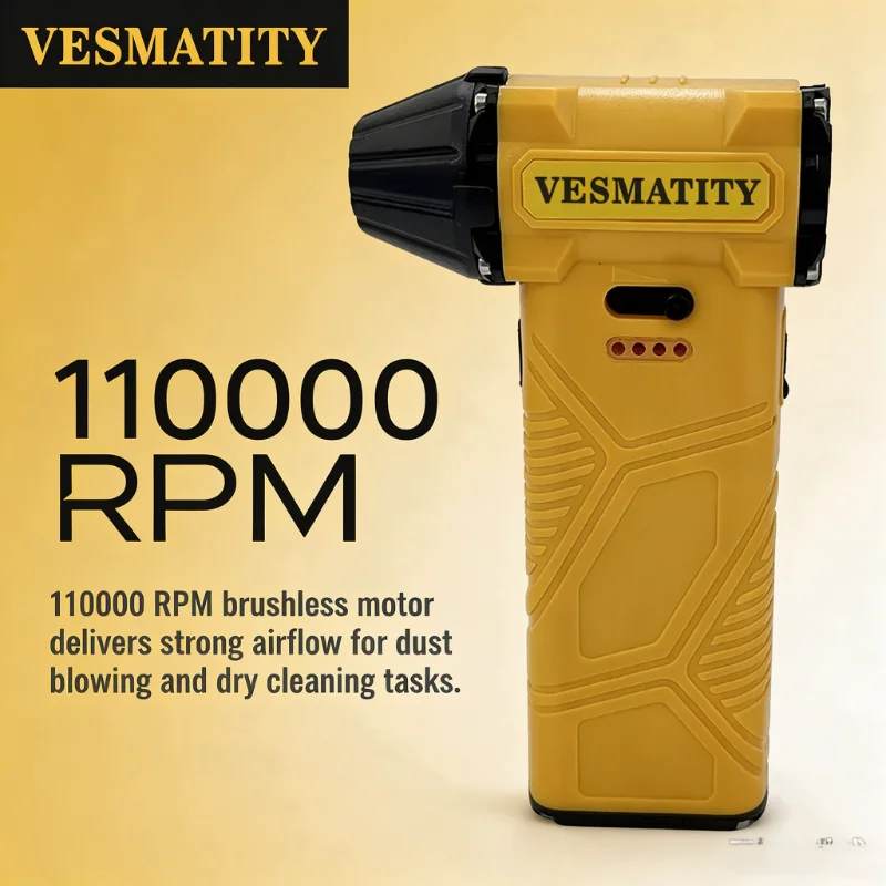 110000 RPM Brushless Turbo Jet Blower Type-C Charging Dry Vacuum Cleaner Powerful Strong Winds Tool For DEWALT Battery