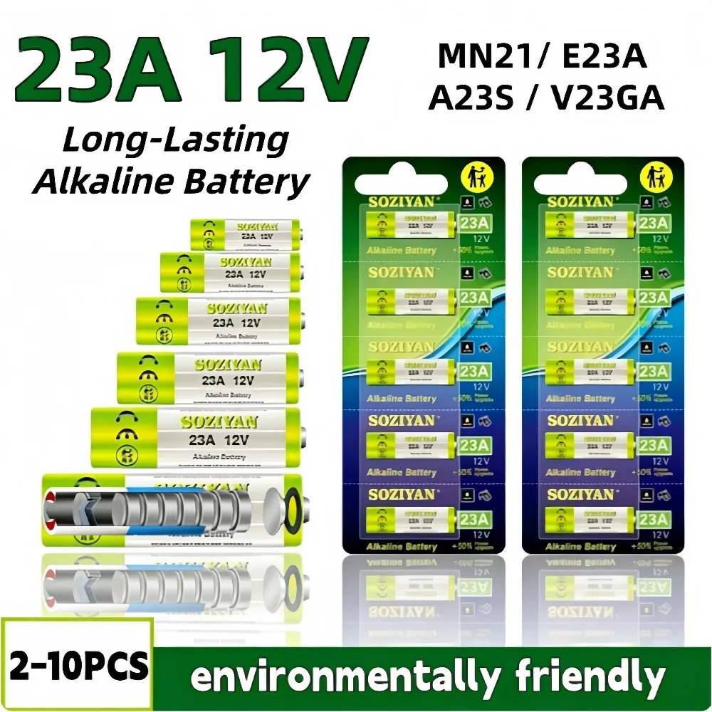 12V 23A Alkaline Battery 5-60Pcs A23 E23A K23A L1028 Long-Lasting Leak-Resistant for Remote Doorbell Toys Flashlight