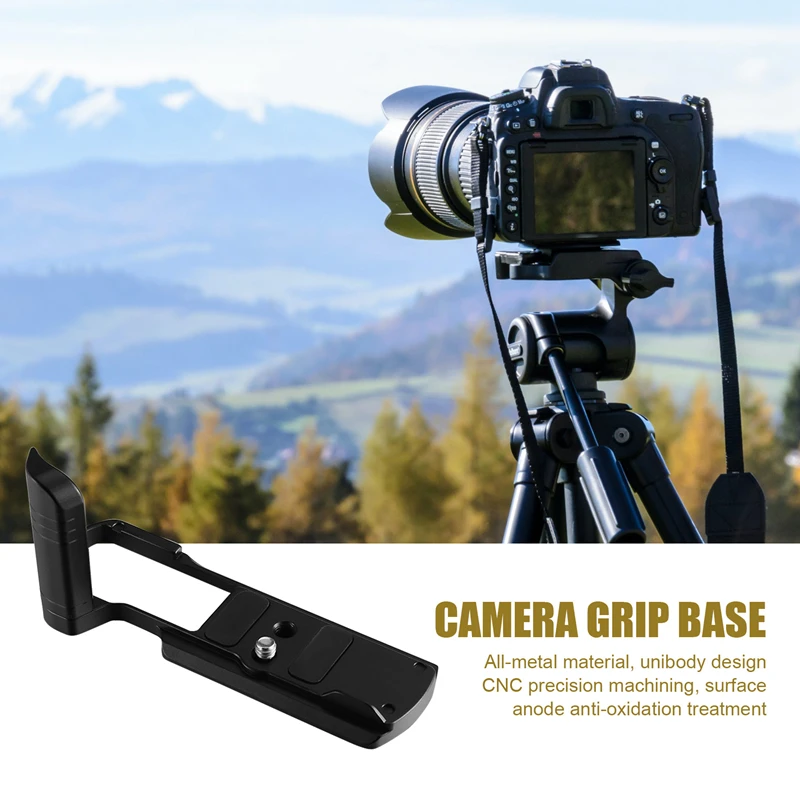 Soporte en L para cámara, placa de liberación rápida para Panasonic GX9/GX85/GX7II, Base de agarre para cámara, placa en L de liberación rápida Vertical, color negro