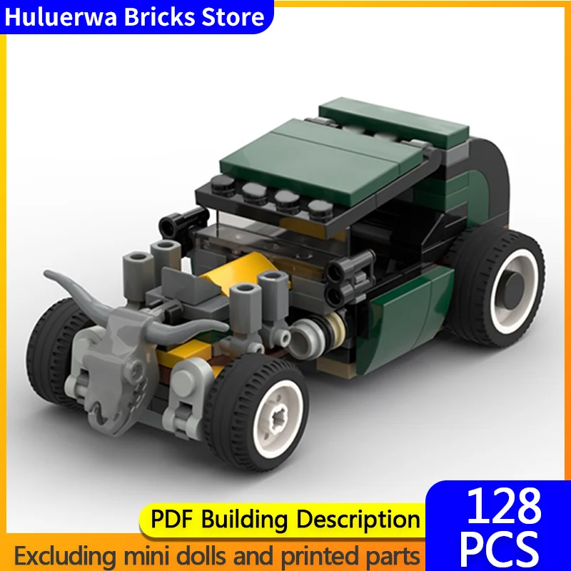 

Модель скоростного гоночного автомобиля MOC, строительные кирпичи, гоночный автомобиль Hot Rod, модульная технология, детские праздничные подарки, сборные игрушки, костюм