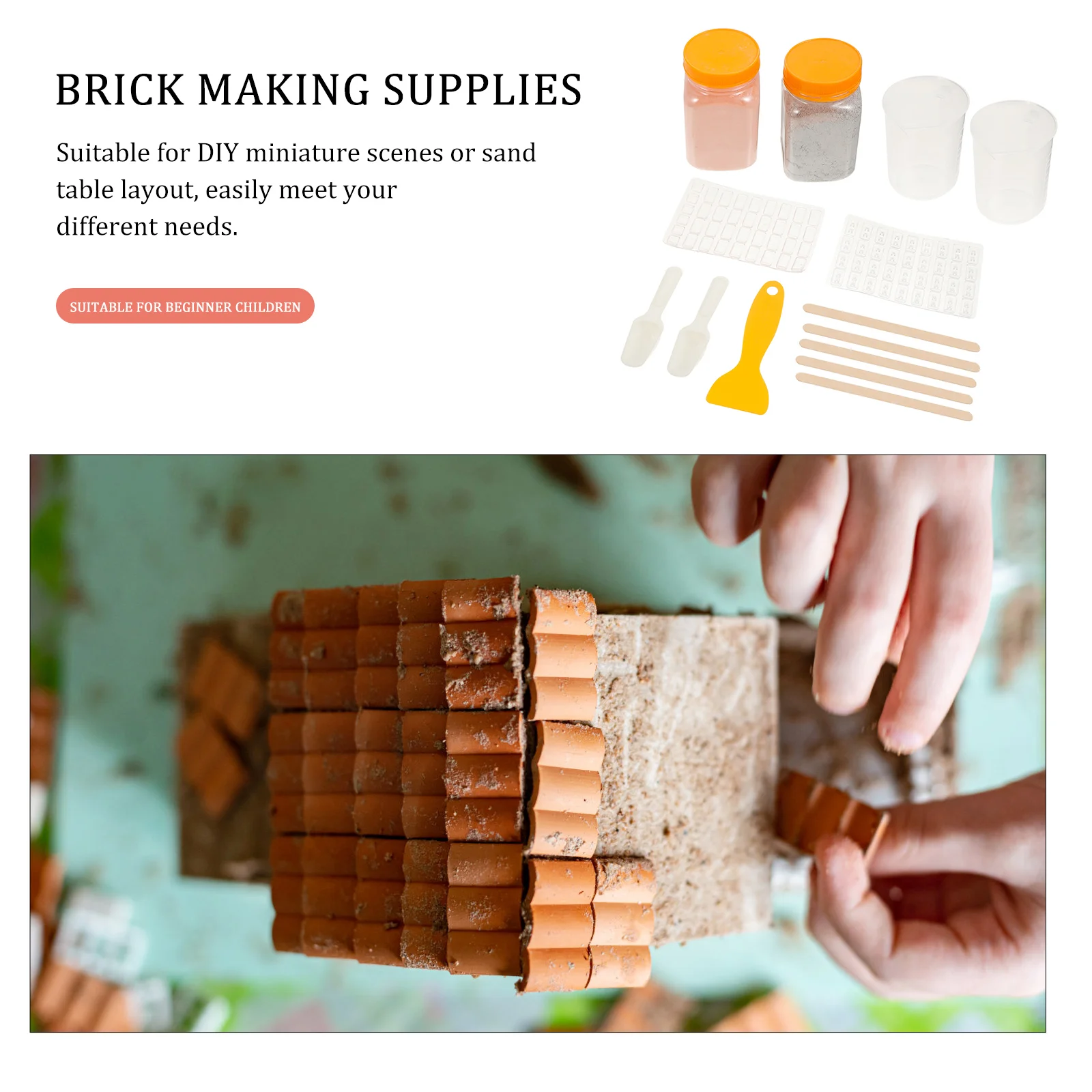 Brick Mold Set Tool DIY Sand Table Supplies Making Suite for Building Model Materials Silica Gel Miniature Child Construction