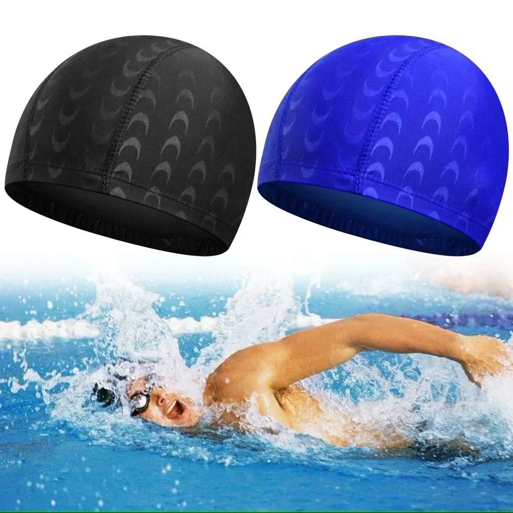 POTEAX Elastic Swimming Cap Swiming Pool Protect Hair Ears Cap For Women Men Swimming Free Size Bathing Caps