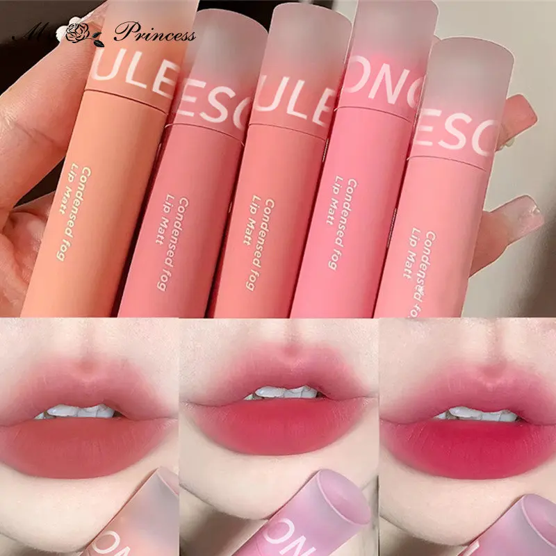 Lip Gloss Matte Velvet Lip Mud Nude Matte Chocolate Lipstick Red Lip Tint Lip Glaze Korean Waterproof Lasting Makeup Cosmetics