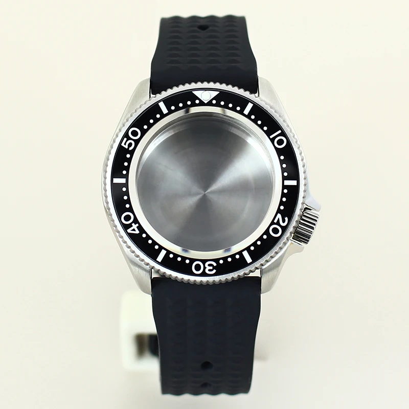 

10ATM 38mm Watch Case Rubber Strap For Seiko Nh35 Nh36 4R36 Movement 28.5mmDial Sapphire Glass Modified SKX Parts Ceramic Bezel