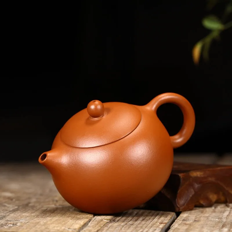 [Inverted Xi Shi] Zisha Teapot Handmade Yixing Full Zisha Kung Fu Tea Set Set Small Teapot Cinnabar Sand Xi Shi Cinnabar Sand Xi