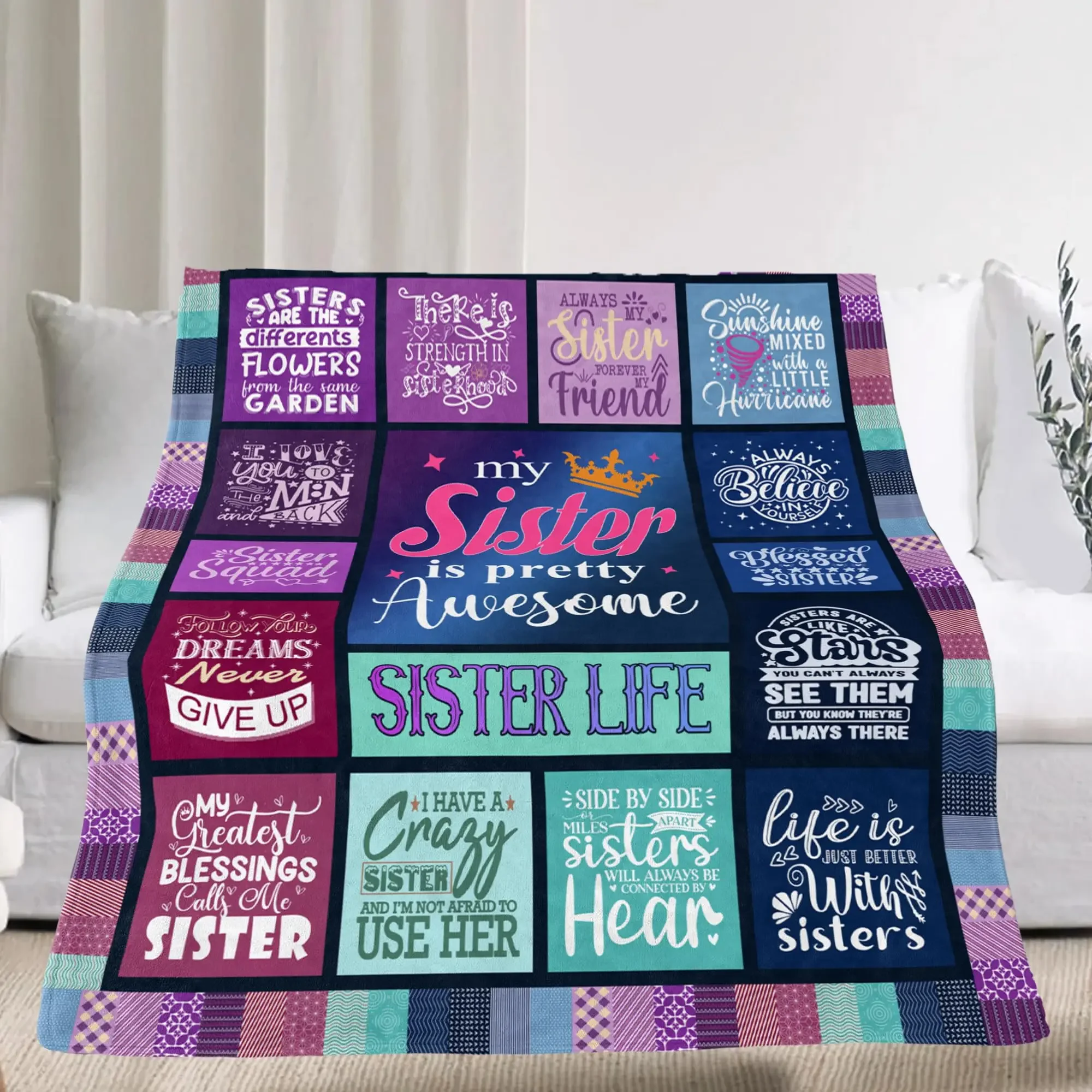 Sister Blanket, Most Unique Gift for Sister, Birthday, Christmas, Graduation, Adult Gift