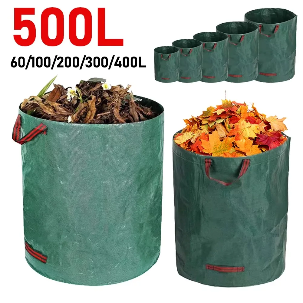 60L-500L Garden Waste Bag Large Capacity Garden Bag Waterproof Leaf Sack Storage Collection Container for Yard Leaf Storage Bag