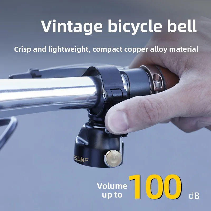 ESLNF Mini-Fahrradklingel, klarer lauter Ton, MTB, Rennrad, Hupe, Stahl, Kupfer, Fahrradlenker, Ring, Hupe, 100 dB, Fahrradzubehör