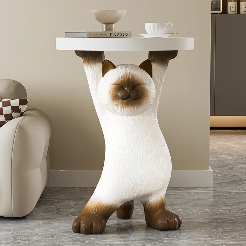Niedliche Katzenfigur, modernes Wohnzimmer, Nachttisch, Schlafzimmer, kreative Skulptur mit Ablagefach, Heimdekoration, Möbel