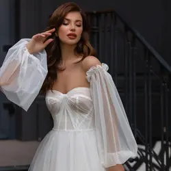 TOPQUEEN VM10 Wedding Shrug Bridal Sleeves Removable Long Boleros Sleeveless Wedding Accessories Long DIY Shrugs for Women