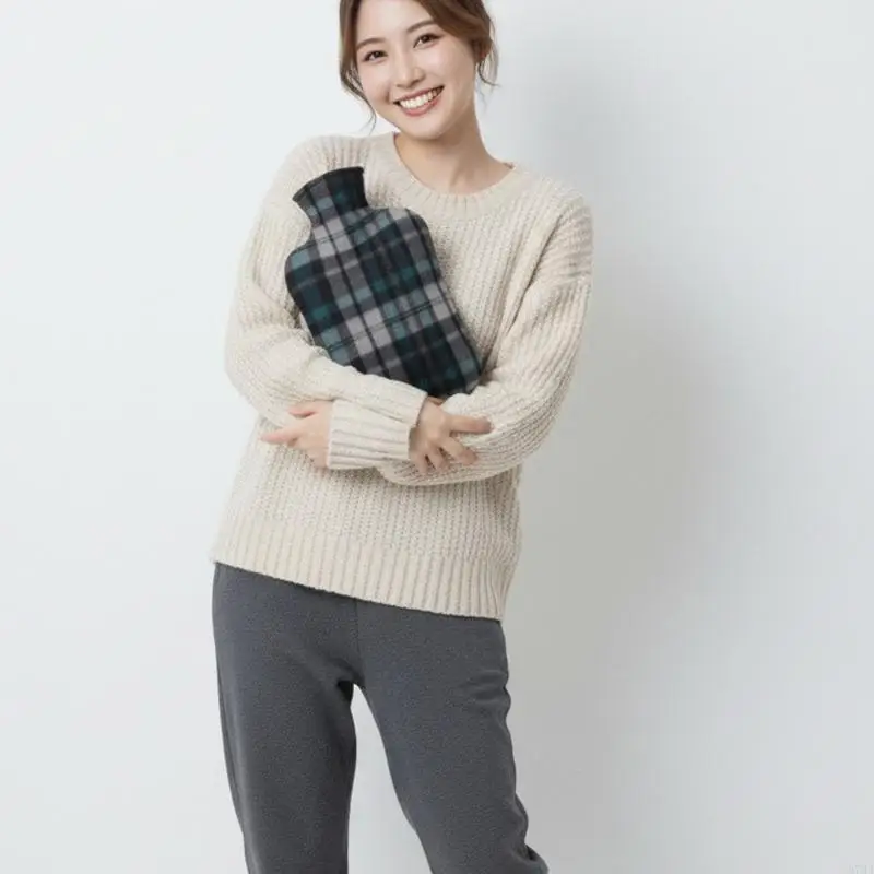 

Checkered Hot Water Bottles Elastic Closure Leak Proof Rubber Inner Liners Portable Thermal Therapy For Home Office Travel 87HA