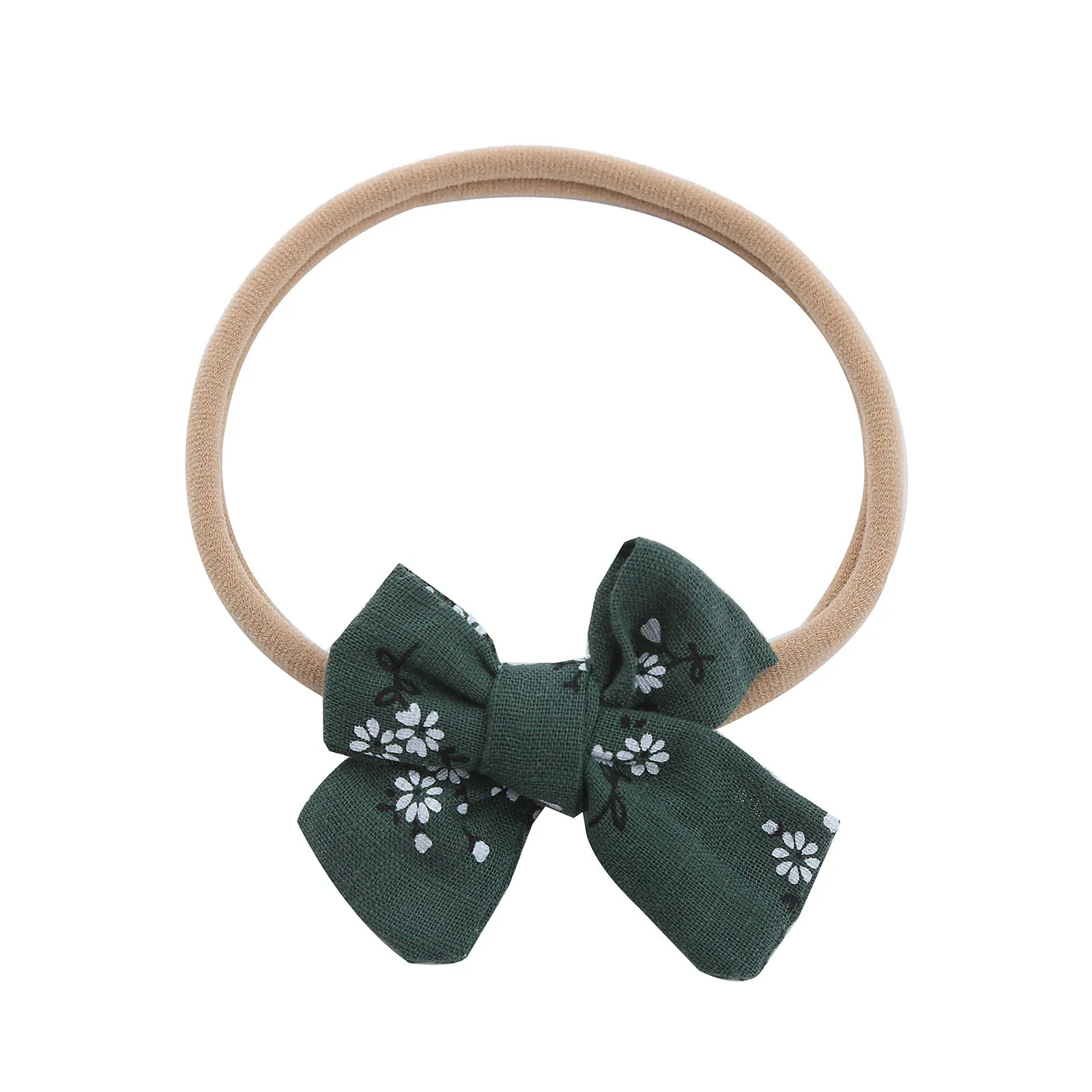 Bolsa ajustada para el pelo para niñas pequeñas, diadema con estampado Floral, banda elástica para el pelo con lazo para bebés, Lacos Infantil, Menina De bebé