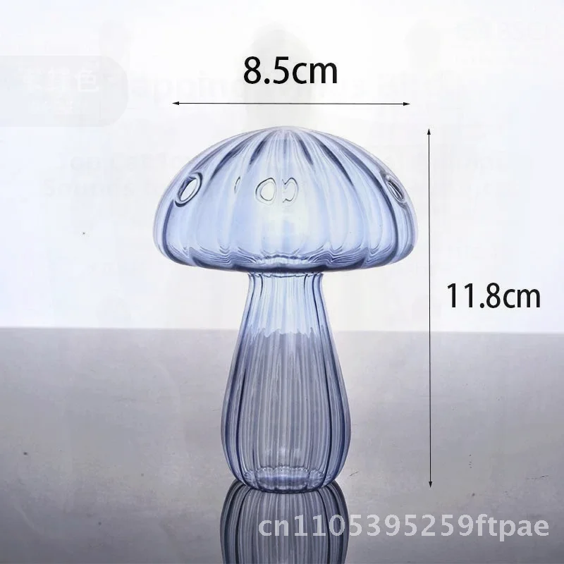 Creative Glass Mushroom Vase Hydroponic Wind Ornaments for Green Plants And Flowers Room Decoration