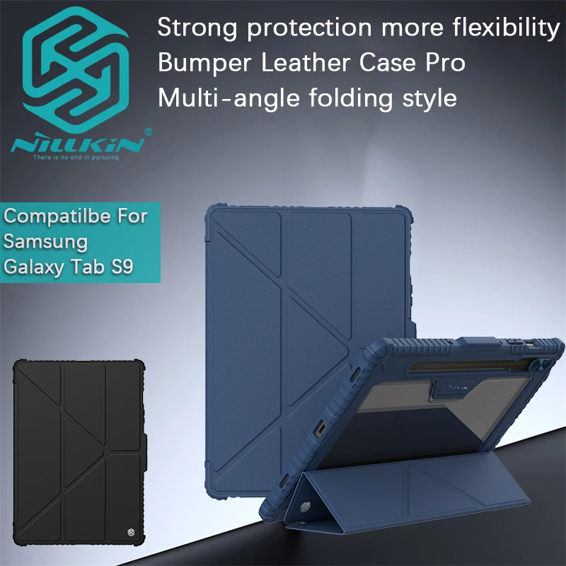 

Nillkin For Samsung Galaxy Tab S9 Bumper Leather Pro Multi-angle folding style Lens sliding sliding window protective cover