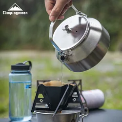 Small Campingmoon SW-1 Stainless Steel Cooking Kettle Tea Coffee Pot 600ml