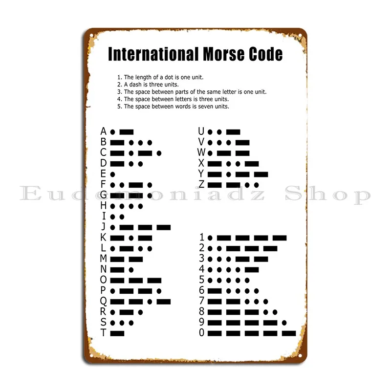 

Металлический плакат с надписью «Morse Code»