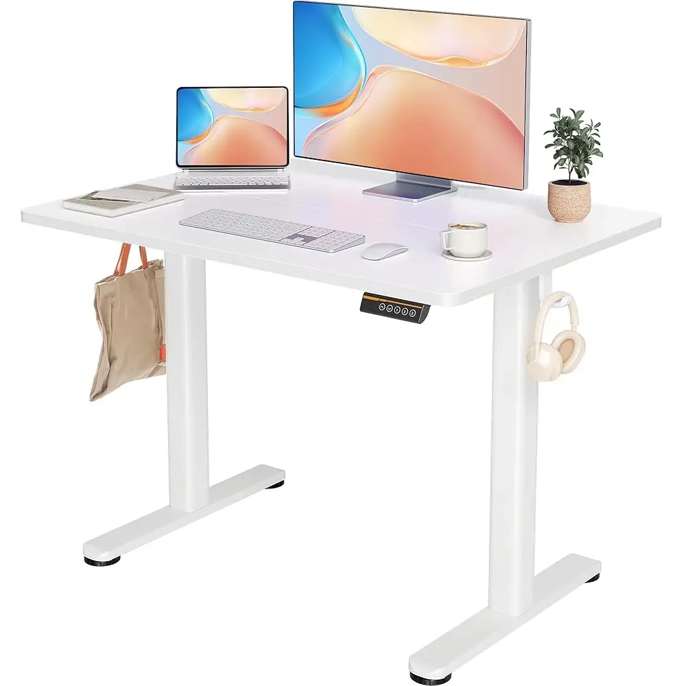 

Electric Standing Desk Adjustable Height, 40 X 24 Hes Stand Up Desk With Cable Management, Home Office Desks With Splice Board