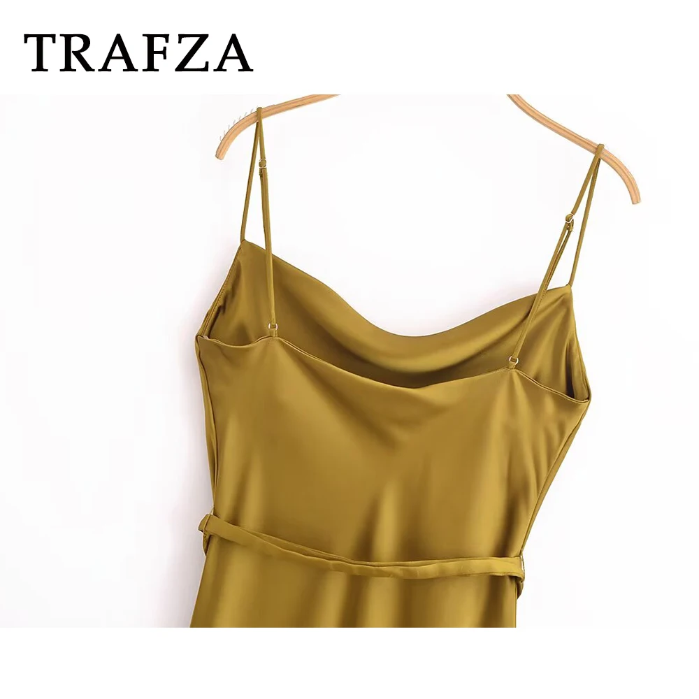 ชุดเดรสยาวสีเขียวทหาร KONDALA สำหรับวันหยุดฤดูร้อน สายเดี่ยวผูกเอว ทรงเข้ารูป ชุดเดรสวันเกิด จับจีบ ชุดเดรสผู้หญิงเซ็กซี่ ชุดเดรสทรงเข้ารูป