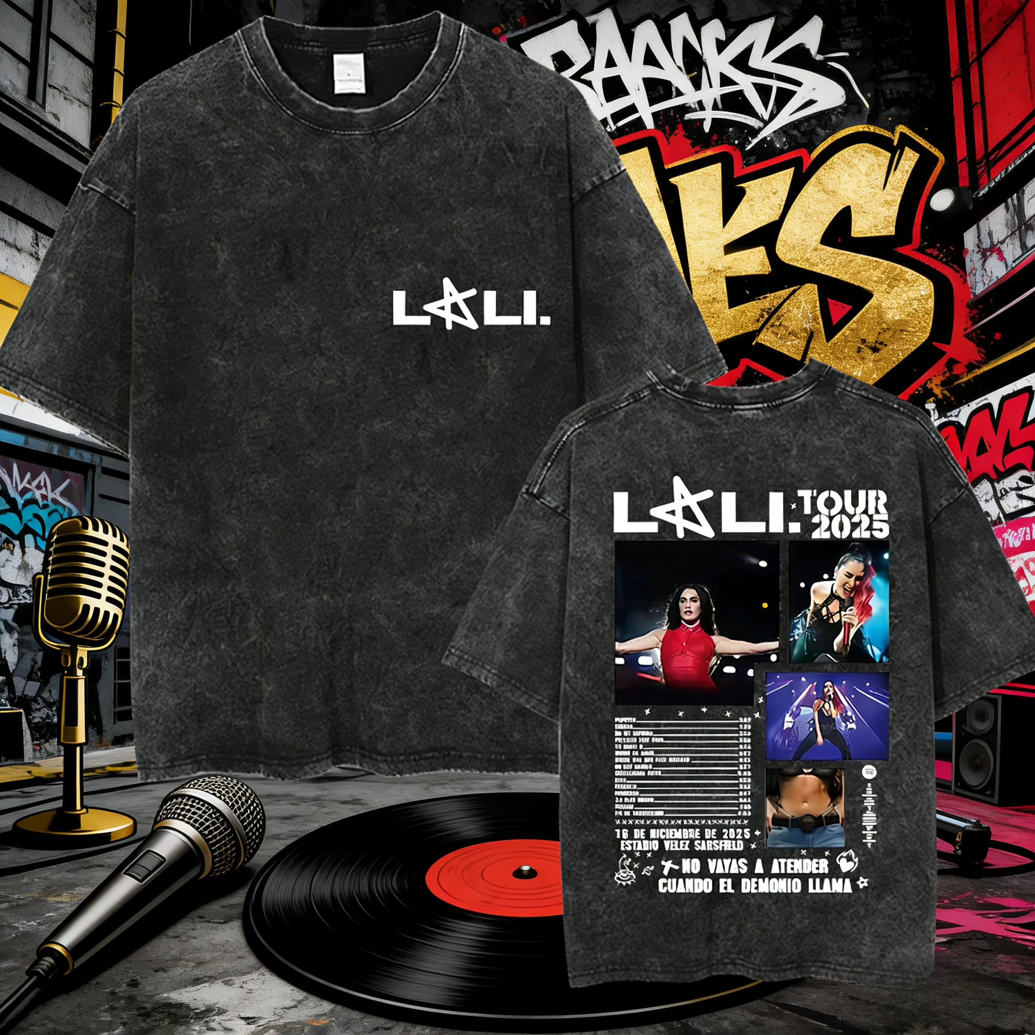 2025 الصيف الرجعية غسلها لاري إسبوزيتو جولة الجرافيك تي شيرت الرجال الهيب هوب القطن قصير الأكمام فضفاضة قميص غير رسمي