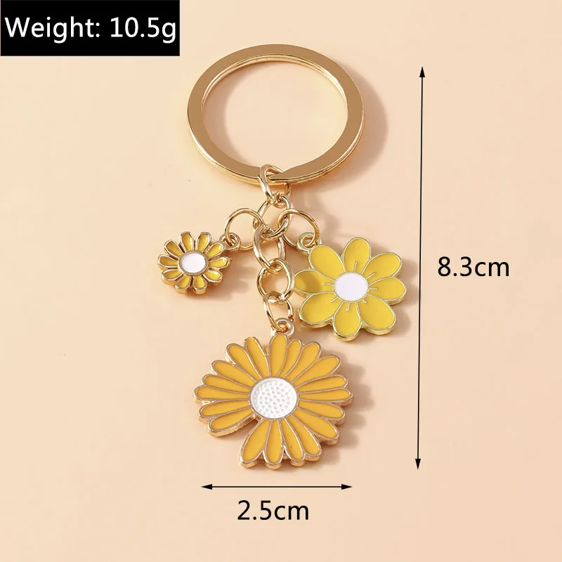 Aihua Schlüsselanhänger Y2K Perlen-Marienkäfer-Gänseblümchen-Schlüsselanhänger für Frauen und Mädchen, Handtaschenanhänger, Schlüsselring, Urlaubs-Schmuckgeschenke – Detail 8