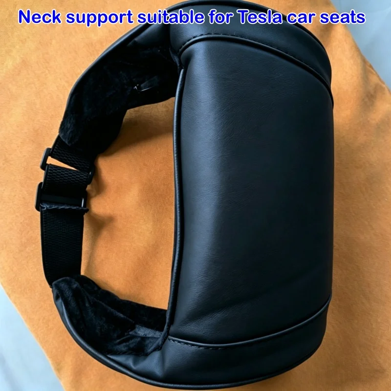 

Leather car seat headrest and neck pillow accessories suitable for Tesla Model vehicles Travel pillow neck