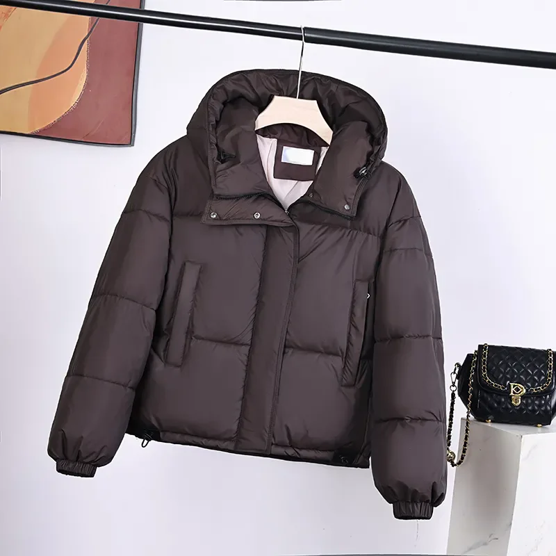 Winter Parkas 2026 New Women Down Cotton Jacket Fashion Hooded Stand Collar Loose Thick Warm Bread Padded Clothes Female B1436