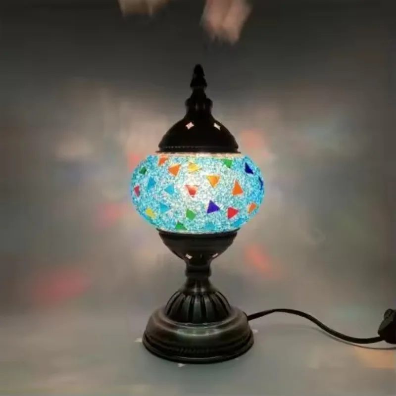 DIY materiał z żelaza i szkła, ręcznie robiony zestaw lamp Led E14 z turecką mozaiką