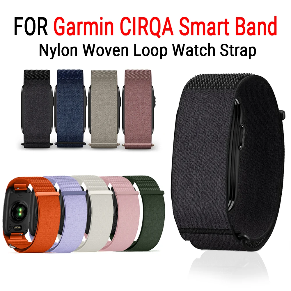 Image of Für Garmin CIRQA Smart Band Gürtel Nylon Gewebtes Uhrenarmband Fitness-Tracker Verstellbare Schlaufe Atmungsaktive Armbänder