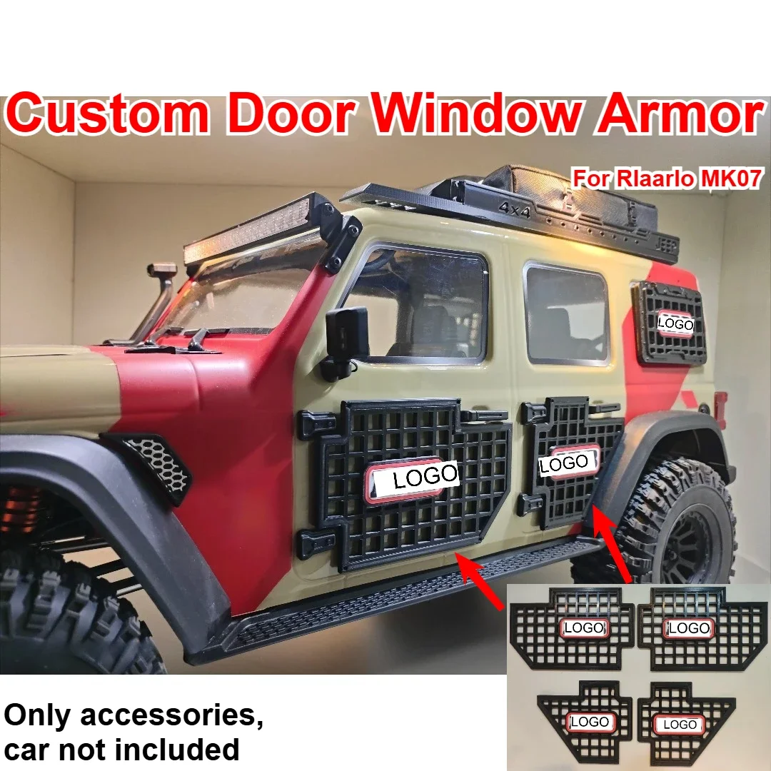 1/7 RC Off Road Car For Rlaarlo MK07 Vehicle Door Window Armor Custom Model Number Decorative Styling Decor Upgrade Accessories