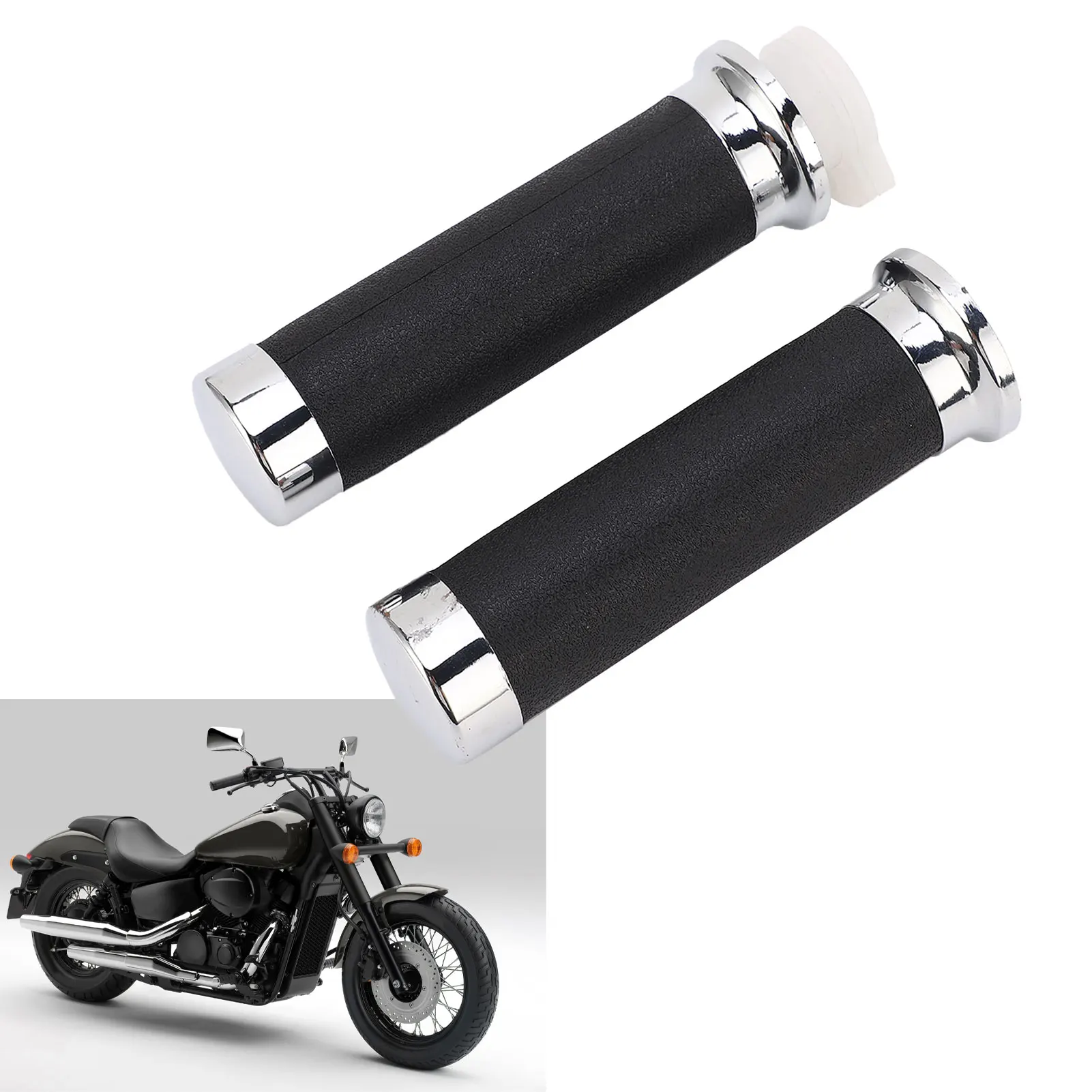 1Pair Motorcycle Handle Grip Ergonomic Slip Resistant Throttle Handle Replacement For Shadow 400 750 VT600 VT750