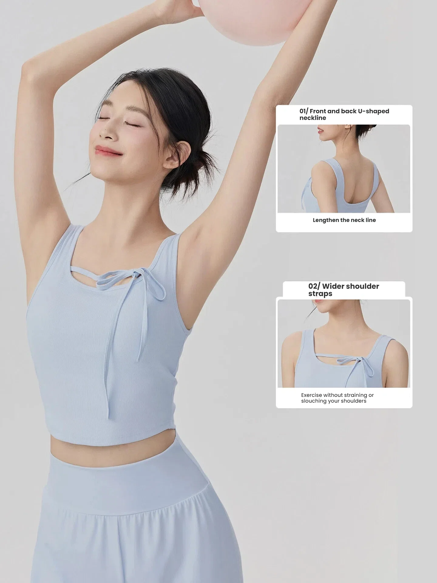 Women's Yoga Vest with Built-in Bra  Push-up & Side Coverage for Underarm Fat  Seamless Sports Tank Top Pilates Fitness Workout