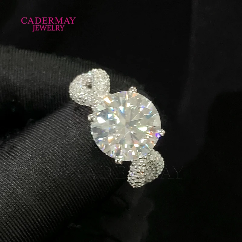 Luxury Jewelry 925 Silver 12mm 6ct D VVS1 Moissanite Diamond Iced Out Infinity Wedding Engagement Rings For Women Gift