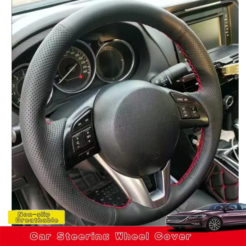

Customize Hand Sewing Microfiber Leather Car Steering Wheel Cover For Mazda 3 Axela Mazda 6 Atenza Mazda 2 CX-3 CX-5 2013-2017