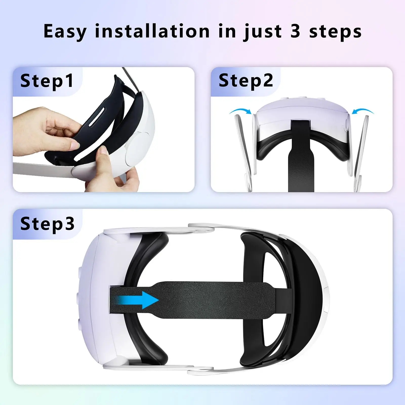 Replacement Elite Strap for Meta Quest 3 VR Headset Enhanced Support Adjustable Head Strap for Meta Quest 3 Accessories