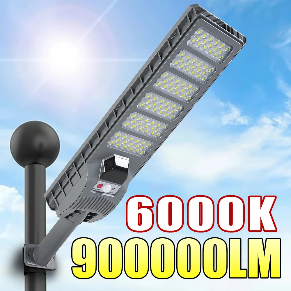 900000LM LED Super Bright Outdoor Solar Powered Lamp 6000K Motion Sensor Human Induction Solar Garden Light Yard Garage Light